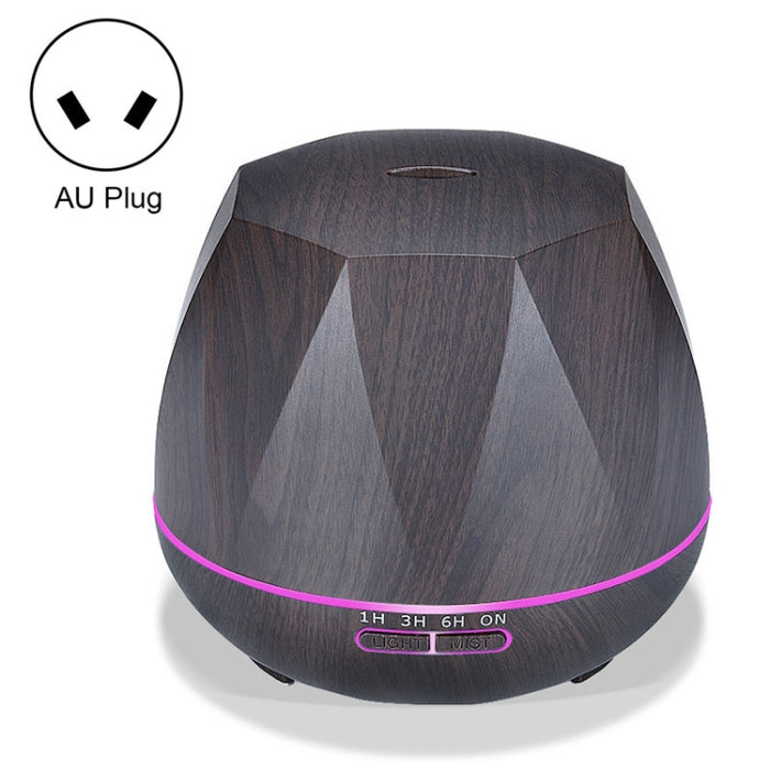 Peach Shape Wood Grain Remote Control Ultrasonic Humidifier Aromatherapy Machine Automatic Alcohol Sprayer with LED Lights, Capacity: 400mL, AU Plug (Light Wood Color)