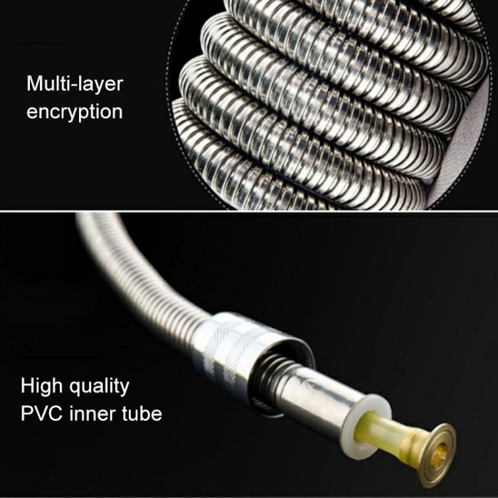 1.5m Flexible Stainless Steel Showerhead Hose Pipe Copper Core Interface Anti Burst Bath Water Pipe