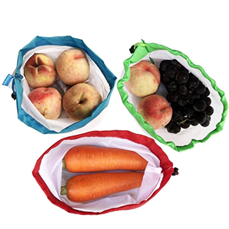 10 PCS Double-Stitched Strength Reusable Fruit Sandwich Pouch Mesh Storage Bags, Size: 30cm x 20cm, Random Color Delivery