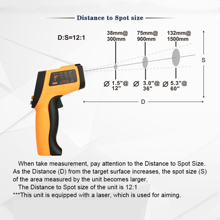 Infrared Thermometer, Temperature Range: -50 - 900 Degrees Celsius