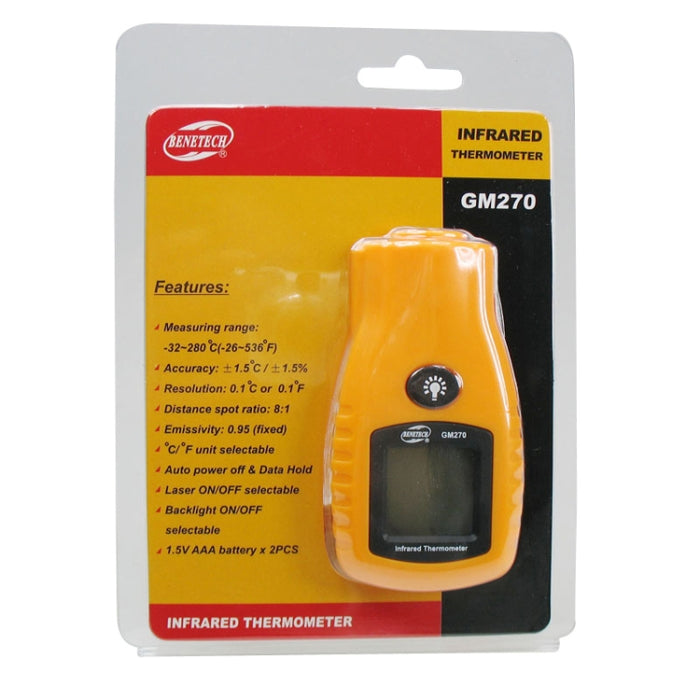 BENETECH Digital Mini Infrared Thermometer, Temperature Range: -32 - 280 Degree (GM270)