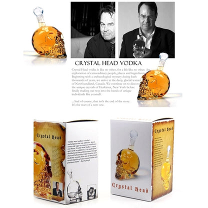 Crystal Glass Skull Bottle for Vodka & Whiskey & Beer Liqueur & Red Wine & Other Beverage, 550ML
