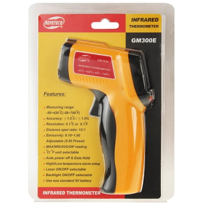 BENETECH GM300E Digital Laser Point Infrared Thermometer, Temperature Range: -50-420 Celsius Degree