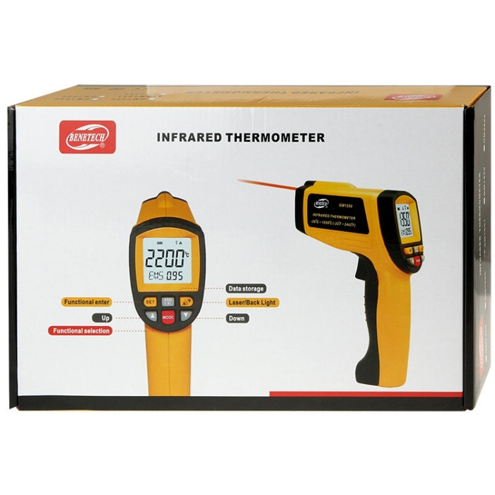 BENETECH GM1651 USB Digital Display Temperature Gun Handheld Infrared IR Thermometer, Measure Range: -30~1650C