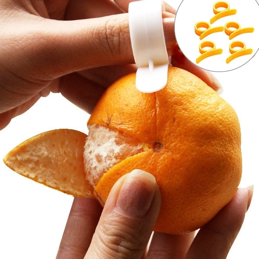 10pcs Ring Type Lemon Orange Tangerine Opener Peeler Peel Slicer Cutter Fruit Skin Remover Knife Helper, Random Color Delivery