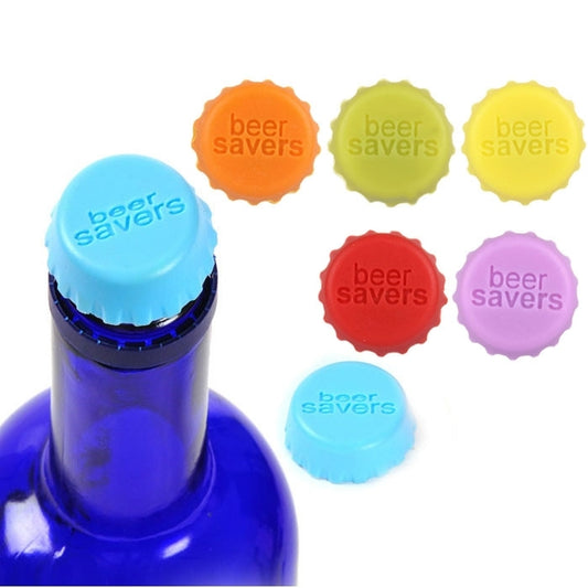 6 PCS TPR Bottle Cap / Fresh-keeping Cover Beer Savers, Random Color Delivery