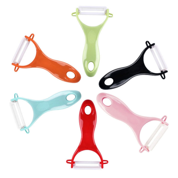 T Shaped Ceramic Skin Peeler with Durable ABS Handle, Random Color Delivery