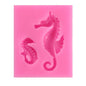 2 PCS Hippocampus DIY Modeling Mold Fondant Silicone Cake Chocolate Mold Baking Tool, Hippocampus Shape(Pink), Hippocampus Shape(Gray)