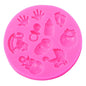 2 PCS Baby Hand Foot Shape DIY Mold Fondant Silicone Cake Chocolate Mold Baking Tool, Foot Shape