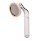 Universal Pressurized One-touch Water Stop Hand Shower Head, White Color Gold