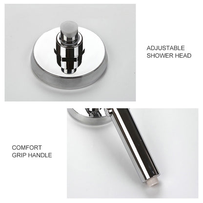 Universal Pressurized One-touch Water Stop Hand Shower Head, White Color Gold