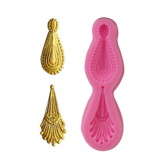 2 PCS Gemstone Pendant Silicone Mold Fondant Chocolate Mold DIY Baking Cake Decorating Edge Tool