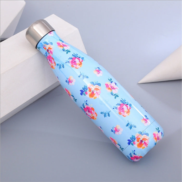 Animals Plants Pattern Thermal Cup Vacuum Flask Heat Water Bottle Portable Stainless Steel Sports Kettle