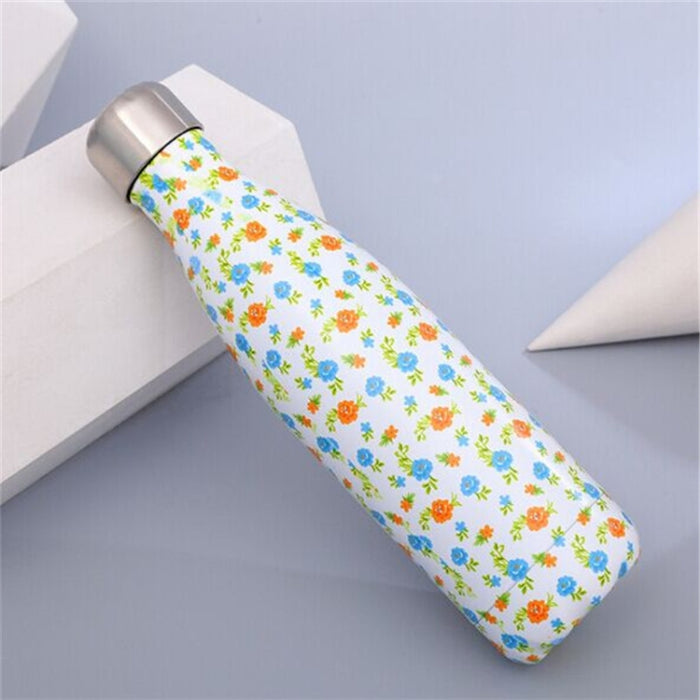 Animals Plants Pattern Thermal Cup Vacuum Flask Heat Water Bottle Portable Stainless Steel Sports Kettle