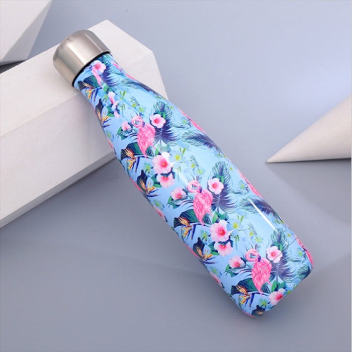 Animals Plants Pattern Thermal Cup Vacuum Flask Heat Water Bottle Portable Stainless Steel Sports Kettle