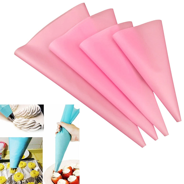 4 PCS Silicone Icing Piping Cream Pastry Bag Nozzle DIY Cake Decorating Tools