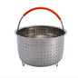 Stainless Steel Steaming Basket Plug-in Silicone Handle Pressure Cooker Steamer Kitchen Cooker Accessories, 3 Quarts, 6 Quarts, 8 Quarts