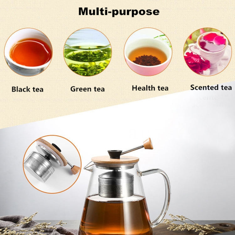 Stainless Steel Infuser Teapot Clear Borosilica Glass Filter Heat Resistant Coffee Puer Tea Pot Heated Container Boiling Kettle