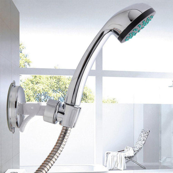 Shower Head Handset Holder Chrome Bathroom Wall Mount Adjustable Suction Bracket