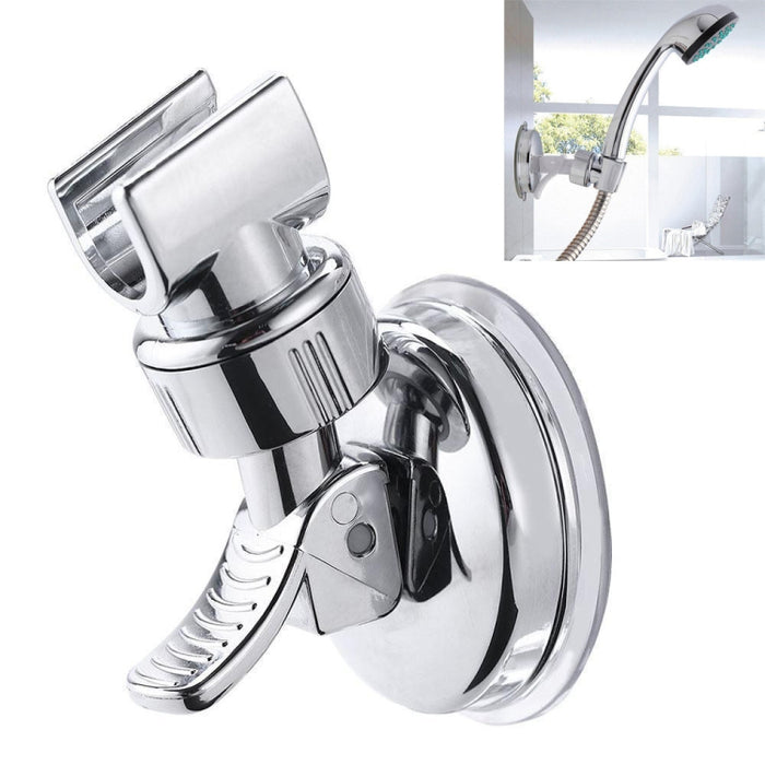 Shower Head Handset Holder Chrome Bathroom Wall Mount Adjustable Suction Bracket