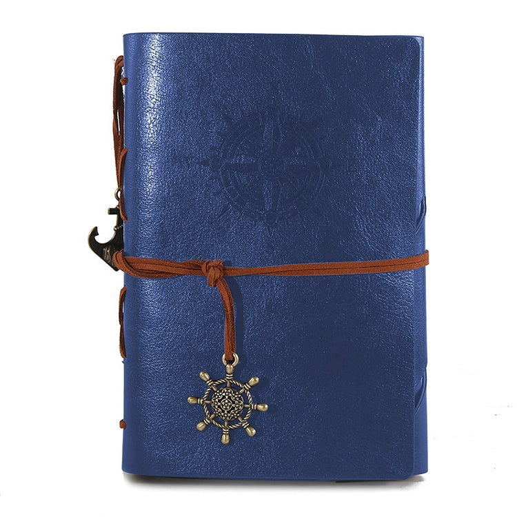 Spiral Notebook Diary Notepad Vintage Pirate Anchors PU Leather Stationery Gift Traveler Journal