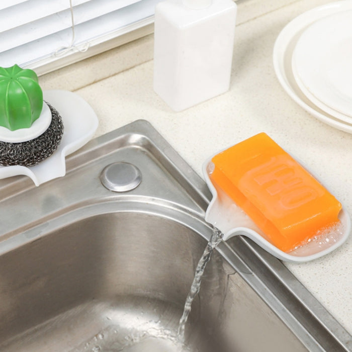 Drain Soap Dish Silicone Square Quick Drain Soap Rack Kitchen Rack, Random Color Delivery