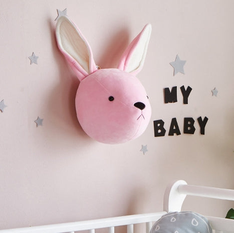 Children Room Wall Stuffed Plush Toy Baby Bedroom Decoration Animal Head Wall Decorate Toy Doll for Kids