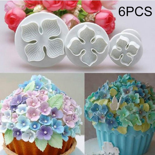 2 Set Silicone Hydrangea Fondant Cake Decorating Flower Blossom Mold