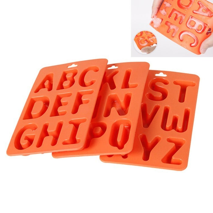 A-Z 3pcs Letter Ice Cube Ice Box Silicone Ice Tray Set