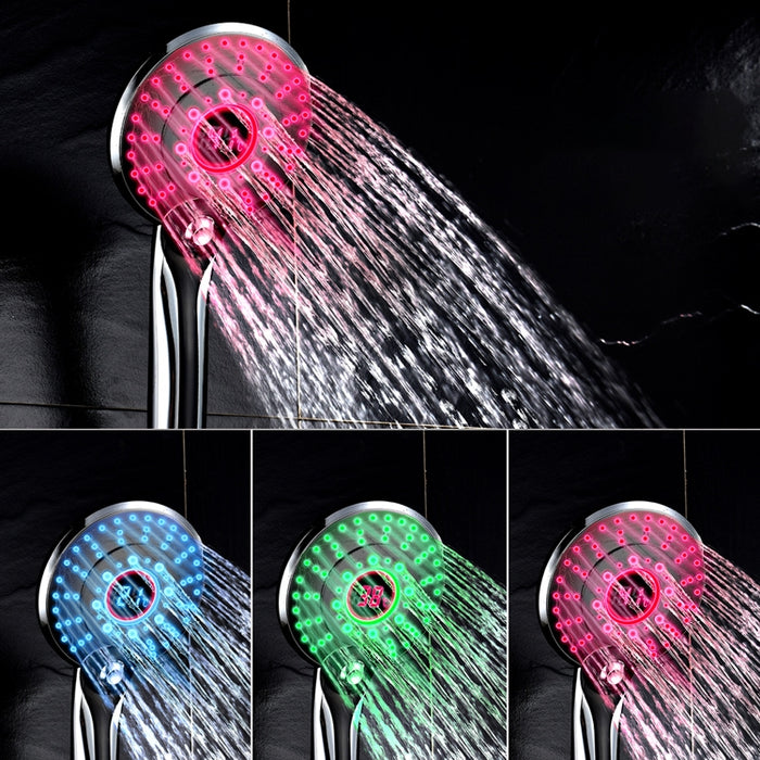 Handheld Digital Display Bathroom Temperature Control Shower Head