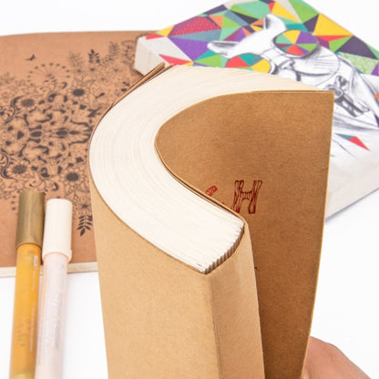 BN5704 Sketchbook Notepad Artist Sketch Drawing Design 120 Sheets Vintage Sketch Book Diary Drawing Notebook, A4, A5