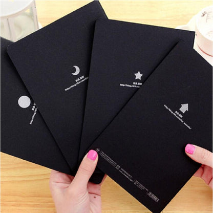 Sketchbook Diary Drawing Painting Graffiti Soft Cover Black Paper Sketch Book Notebook Office School Supplies Gift, L 16K