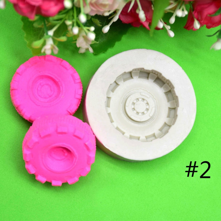 2 PCS DIY Tires Shape Sugar Craft Cake Silicone Mold Fondant Baking Decorating Tools Random Color Delivery