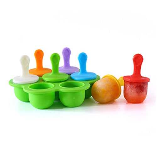 Silicone Mini Ice Pops Mold Ice Cream Ball Lolly Maker Popsicle Molds Baby DIY Food Supplement Tool