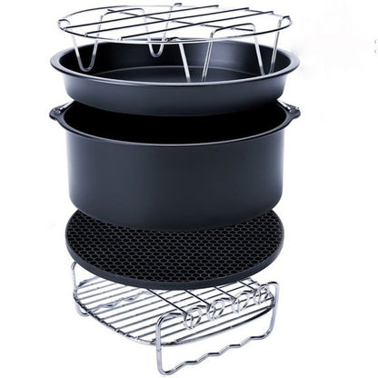 5 in 1 Fryer Accessory Set Multifunctional Air Fryer Set Grill Pizza Pan, 5 in 1 Set