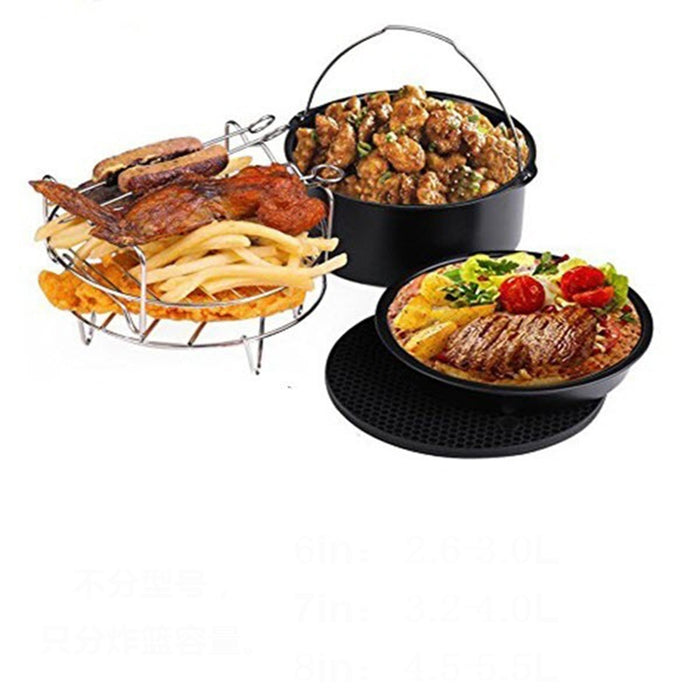 5 in 1 Fryer Accessory Set Multifunctional Air Fryer Set Grill Pizza Pan