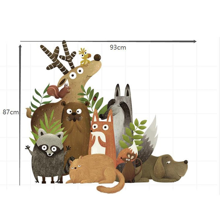 Creative Animal Cartoon Children Room Kindergarten Bedroom TV Baseboard Home Improvement Stickers Wall Decoration Stickers