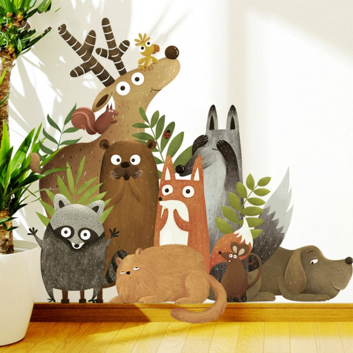 Creative Animal Cartoon Children Room Kindergarten Bedroom TV Baseboard Home Improvement Stickers Wall Decoration Stickers