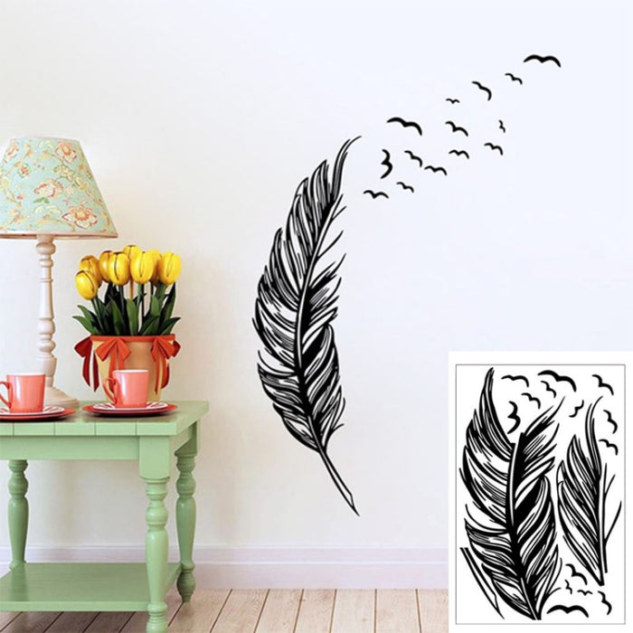 PVC Feather Creative Home Bedroom Sofa Background Wall Sticker