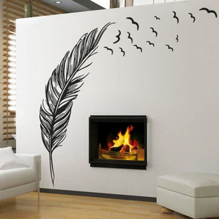 PVC Feather Creative Home Bedroom Sofa Background Wall Sticker