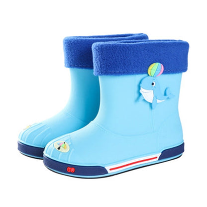Children Non-Slip Plus Velvet Warm Cartoon Short Rain Boots, Inner Length 17cm Without Cotton Cover, Inner Length 18cm Without Cotton Cover, Inner Length 19cm Without Cotton Cover, Inner Length 20cm Without Cotton Cover