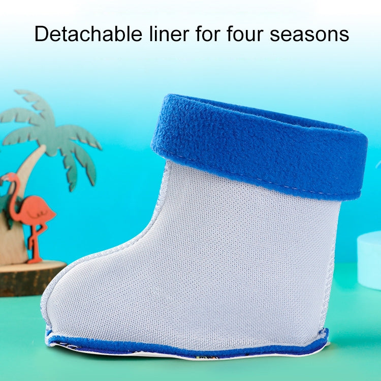 Children Non-Slip Plus Velvet Warm Cartoon Short Rain Boots, Inner Length 17cm Without Cotton Cover, Inner Length 18cm Without Cotton Cover, Inner Length 19cm Without Cotton Cover, Inner Length 20cm Without Cotton Cover