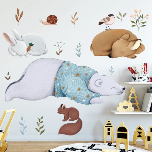 Wall Stickers Literary Fresh Animal Hand-Painted Living Room Bedroom Background Bedside sticker