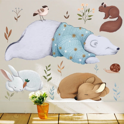 Wall Stickers Literary Fresh Animal Hand-Painted Living Room Bedroom Background Bedside sticker