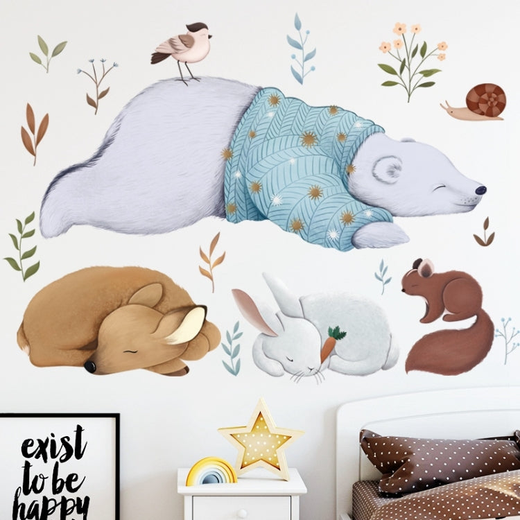 Wall Stickers Literary Fresh Animal Hand-Painted Living Room Bedroom Background Bedside sticker