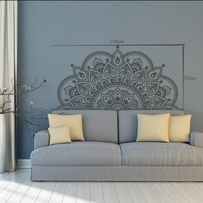 2PCS Mandala Flower PVC Removable Personality Wall Sticker Living Room Bedroom Sofa Background Wall