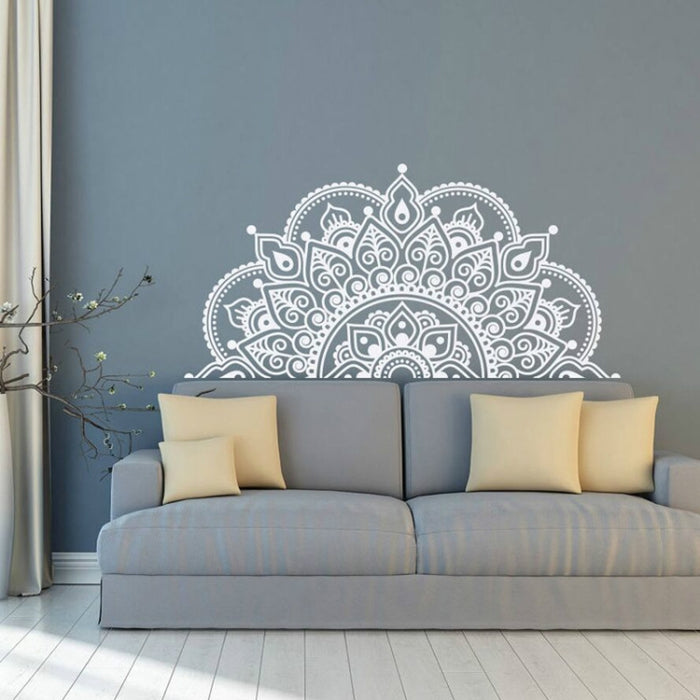 2PCS Mandala Flower PVC Removable Personality Wall Sticker Living Room Bedroom Sofa Background Wall