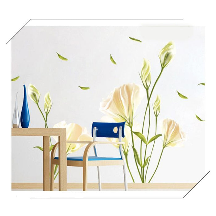 Lily Wall Sticker Removable Living Room TV Wall Sofa Background Bedroom Romantic Warm Sticker Sticker