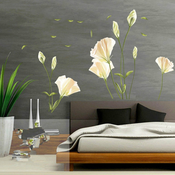 Lily Wall Sticker Removable Living Room TV Wall Sofa Background Bedroom Romantic Warm Sticker Sticker