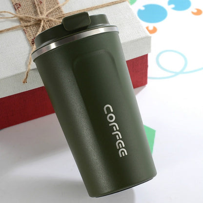 Smart Version Double Stainless steel 304 Coffee Mug Car Thermos Mug Travel Thermo Cup, 380ml Green, 380ml Blue, 380ml Pink, 380ml White, 380ml Black, 510ml White, 510ml Black, 510ml Green, 510ml Blue, 510ml Pink